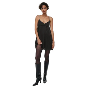 Wilfred Black Lover Dress Lingerie Inspired Evening Dress Layer Strapy Slinky